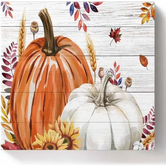 Orange Pumpkin Wood Gain Paint by Numbers Kit - 12" x 16" (with Wooden Frame) {1}