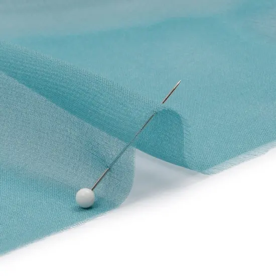 1 Yard Colonial Blue Premium Silk Chiffon Fabric Lightweight for Elegant Dresses 54 Inch Width {2}