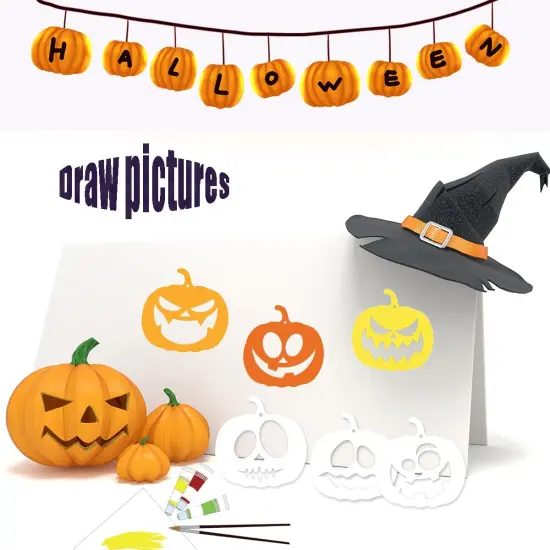 Halloween Pumpkins Face Stencils(3"L x 2"W) {1}