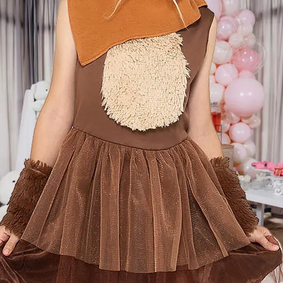 Kids Star Wars Ewok Dress Costume with Hood and Cuffs {4}