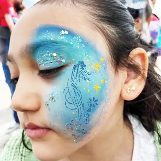 Face Paint Stencils Reusable Halloween Body Facial Painting Templates(white) {3}