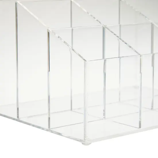 7 Compartment Desktop Organizer, Clear Acrylic Pen Holder (8.7 x 6.5 x 4.52 In) {5}