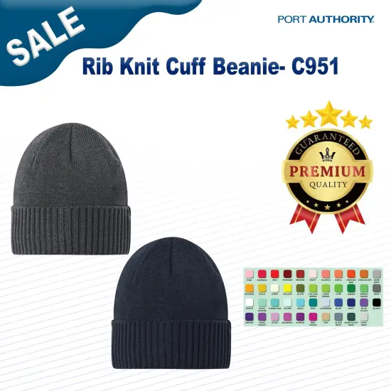 Port Authority&reg; Rib Knit Cuff Beanie River Blue Navy {2}
