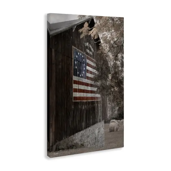 Stupell Industries Colonial Flag on Barn Canvas Wall Art Design by Lori Deiter {3}