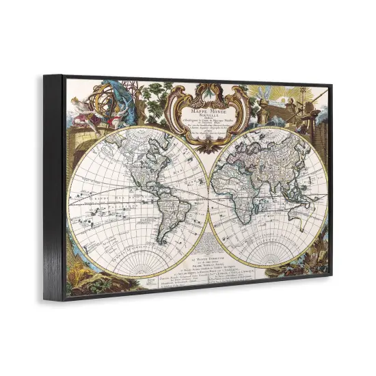 Stupell Industries Classic Inspired World Map Framed Giclee Wall Art Design by Chris Donovan {3}