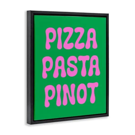 Stupell Industries Pizza Pasta Pinot Floater Framed Canvas Wall Art Design by House of Lulu {3}