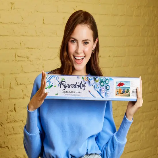 Figured'Art Paint by Numbers for Adults Beach Chairs 16"x20" - Craft Art Painting DIY Kit Rolled Canvas without frame {2}