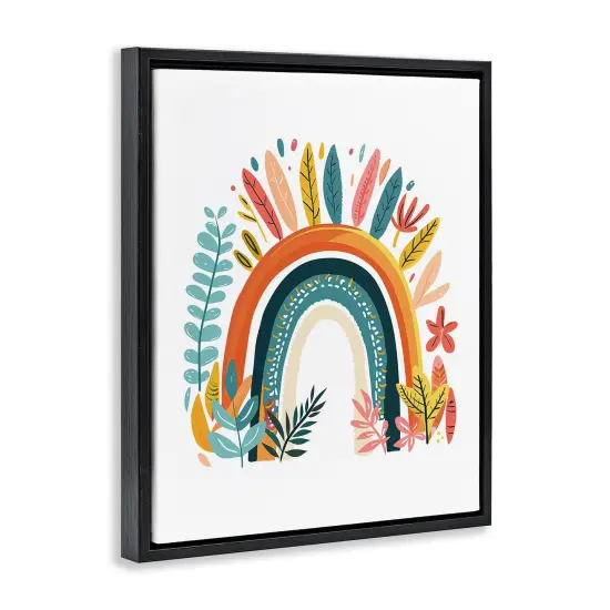 Stupell Industries Boho Rainbow Blooms Floater Framed Canvas Wall Art Design by LSR Design Studio {3}