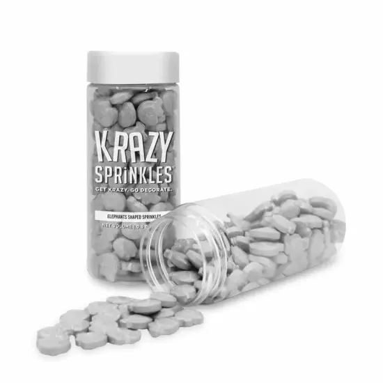 Krazy Sprinkles - Elephants (1/2 Cup, 1x Jar) for Cakes, Ice Cream & Cookies {2}