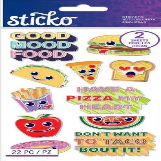 Sticko Food Enamel Pin Metallic Stickers-2 Sheets {1}