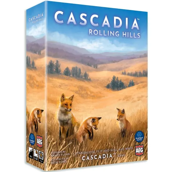 AEG: Cascadia: Rolling Hills - Puzzly Flip-Roll-Write Board Game, Build Ecosystems, Explore PNW Nature & Wildlife, Ages 10+, 1-4 Players, 30 Mins {1}