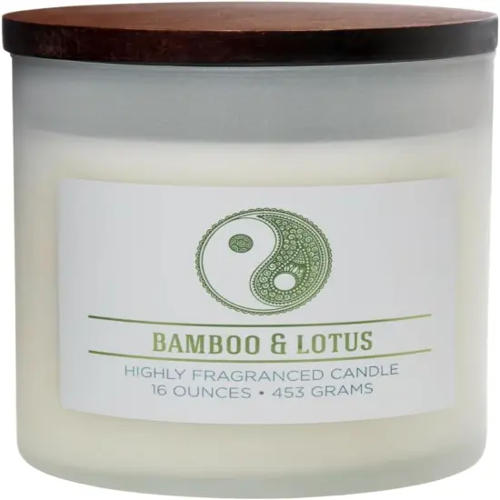 Bamboo Lotus Scented Jar Candle, Wellness Collection, Relaxing Aromatherapy Candle, 2 Wick White Jar Soy Blend Wax Candle for Home, 60hr Burn, 16 oz - USA Poured {1}