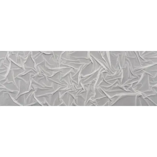 1 Yard White Stretch Polyester Mesh Designer Deadstock Fabric 59 Inch Width {3}