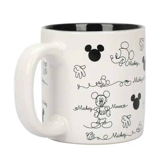 Disney Mickey Mouse Line Art & Hidden Mickey All Over Print 16 Oz Ceramic Mug {1}