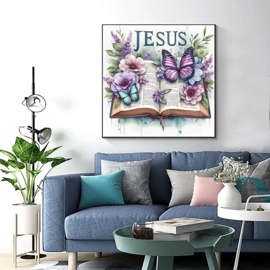 5D Diamond Painting Kits, Butterfly Book Flower Diamond Art, 13.78x13.78 Inch {4}