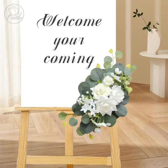 ,Set of 2 for Wedding Welcome Ceremony Sign,Artificial Wedding Arch Flowers {3}
