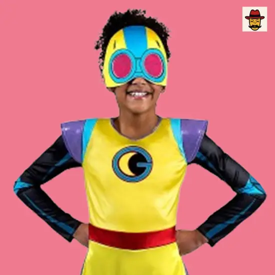 Kids Marvel Moon Girl Costume Youth Printed Jumpsuit Fabric Mask Set {2}