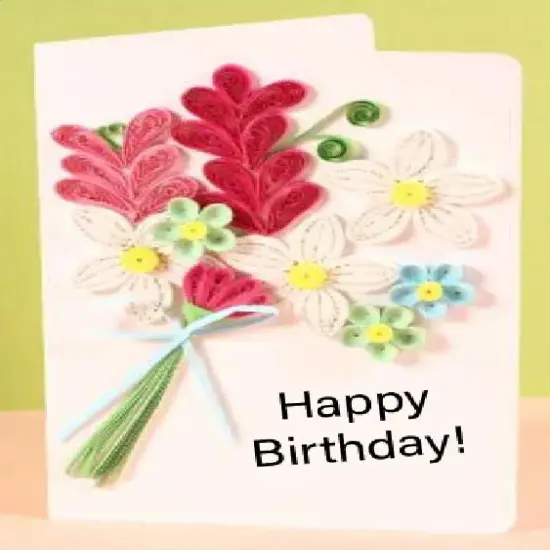 Greeting Card Making Kit. Flowers DIY Quilling Kit F07M3-5-FL8 {1}
