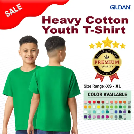 Gildan&reg; Heavy Cotton Crewneck Short Sleeve Youth T-Shirt - 5000B Orange {3}