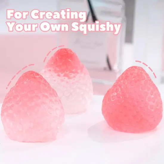 LET'S RESIN Transparent Gel for Taba Squishy, 28oz Super Soft Flex Rubber for Squishy Maker, DIY Decompression Gift for Cat Paw, Hamster, Artificial Strawberry and Chick Squishy {4}