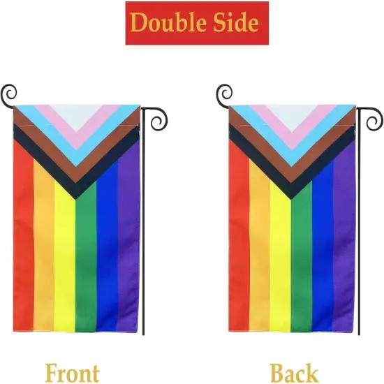 Pride Garden Flag Small Gay Yard Flags 12.5x18 Inch Double Side LGBTQ Progress Flags for Wall {2}