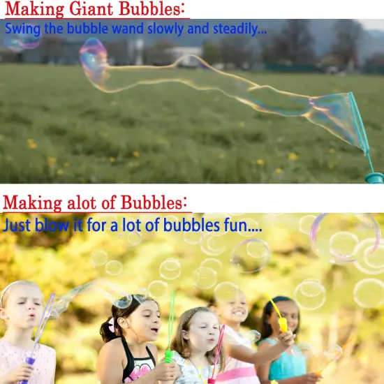 24Pcs Bubble Wands and Bubble Refills Solution for Easter, Pool, Beach, Park, Summer BBQ Party, Birthday Party Fovor Toy for Kids {3}