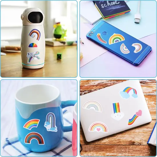 100 Pack Rainbow Stickers, Rainbow Party Favors, Birthday Decorations {5}