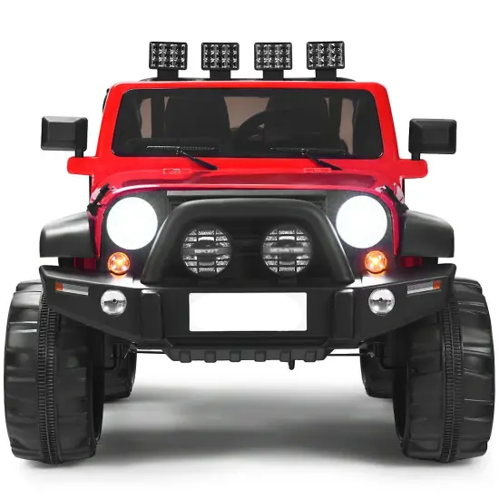 2-Seat Ride-On Car Truck with Remote Control, LED Lights, Music and Safety Features Red {8}