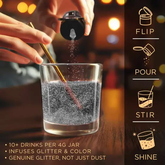 Black Shimmer Edible Glitter Spray Pump | Brew Glitter&reg; {4}