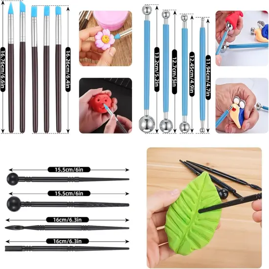 Clay Tools 43PCS Pottery Tools Clay Sculpting Tools Polymer Clay Tools Kit {2}