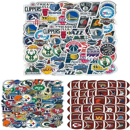 Football Rugby Stickers for Basketball Team Fans(98pcs) Vinyl Waterproof Stickers for Water Bottles Teens Boys Luggage Laptop Snowboard {1}