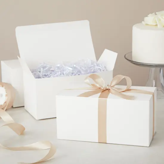 20 Pack White Gift Boxes With Lids for Wrapping, Shipping, 9 x 4.5 x 4.5 Inch Cardstock Paper Bridesmaid Boxes for Gifts {3}