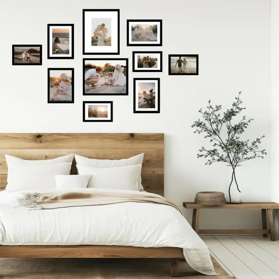 10 Packs Picture Frames Collage Wall Decor for Wall Hanging or Tabletop, 8x10, 5x7, 4x6 Multi Sizes Photo Frames, Collage Picture Frames for Family Wall Decor, Gallery Wall Frame Set, Black {2}