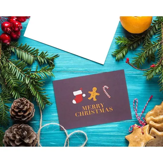 48-Pack Merry Christmas Cards with Envelopes for Holiday Wishes, 4x6 Festive Season Greeting Card for Xmas, 6 Retro Modern Designs {2}