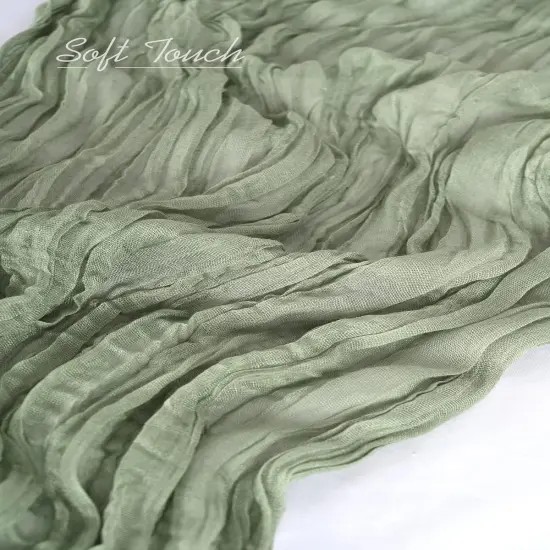 6 Pack Sage Green Cheesecloth Table Runner Gauze Table Runner 10FT Long Semi-Sheer Table Runner Boho or Rustic Wedding Table Decor for Wedding Decor Arch Draping Holiday Party St Patricks Day {3}