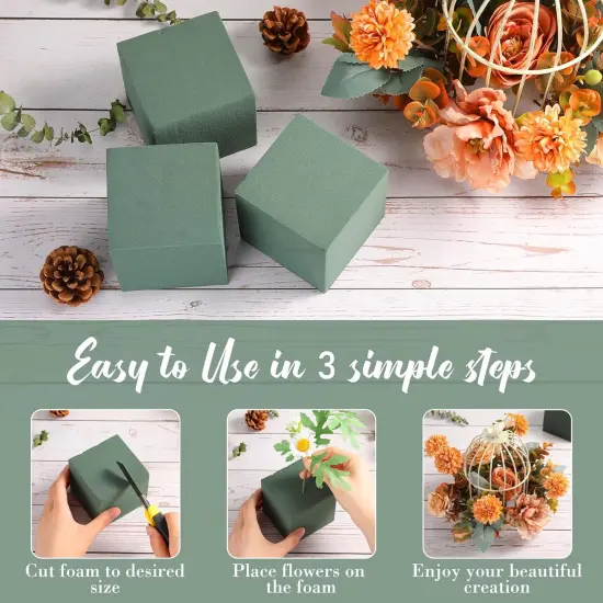 18 Pcs Floral Foam Blocks 3.15" Dry and Wet Flower Blocks for Artificial and Fresh Flowers Green Foam for Flower Arrangements Plant Florist Bricks for Wedding Mother's Day Summer Party Decor {5}