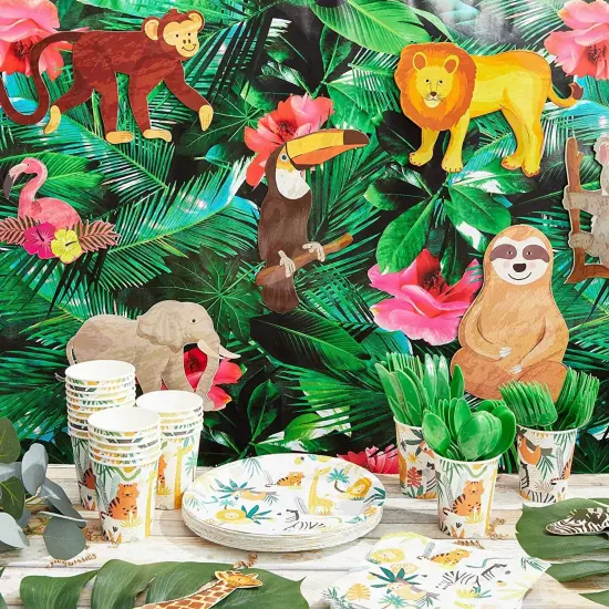 12 Count Jungle Animal Safari Paper Cutouts for Crafts, Home Party School Decoration, 7.8x6.5 inches to 16.3x7 inches, For Ages 3+ Multicolor {3}