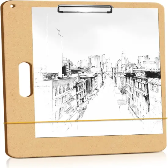 11.8x17.7 Drawing Board, Sketch Board with Sturdy Clip and Rubber Bands, Portable Art Clipboard for Classroom, Drafting and Studio Drawing {1}