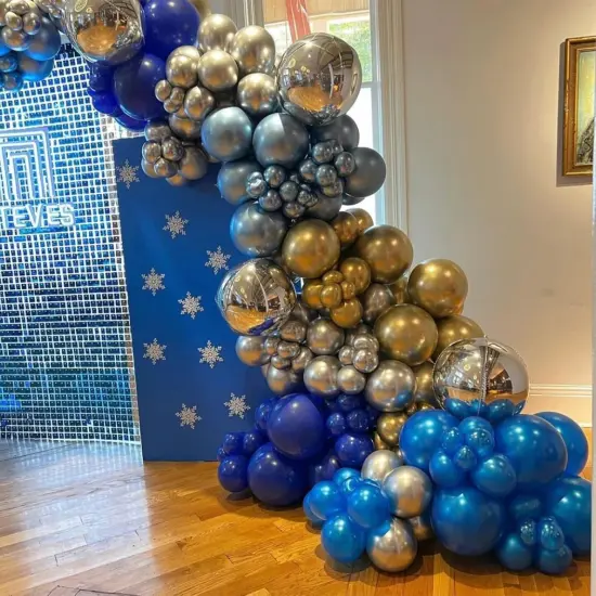 Blue and Gold Balloons, 60Pcs 12Inch Navy Pearl Blue Party Balloons with Metallic Gold Blue Helium Balloon Blue Gold Confetti Latex Balloons Set for Boys Birthday Baby Shower Christening Decorations {3}