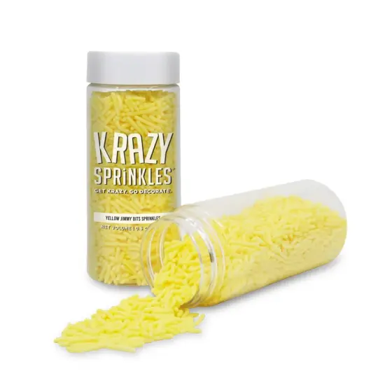 Krazy Sprinkles - Yellow Jimmies (1/2 Cup, 1x Jar) for Cakes, Ice Cream & Cookies {2}