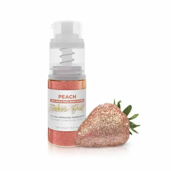 Bakell - Peach Tinker Dust Edible Glitter (4g, 1x Spray Pump) for Food, Desserts, and Beverages! {1}