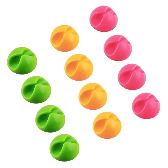 Cable Clip Organizer Cable Holder by Insten, (12-piece) Multicolor {3}
