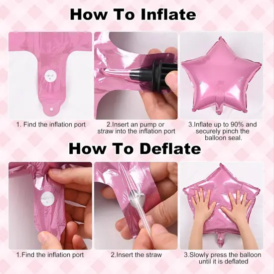 Happy Birthday Balloon Banner, 16 Inch Light Pink Mylar Foil Letter Balloons, Reusable Birthday Decorations {4}