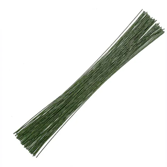 18 Gauge Dark Green Floral Paper Wrapped Wire 16 inch, 100/Package {1}