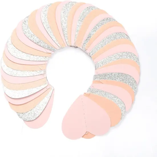 Pink-Silver Peach Birthday Party-Decorations Streamers - 52FT Hanging Heart Garland Banner,Baby Bridal Shower Engagement Anniversary Bachelorette Wedding Backdrop Decor {2}
