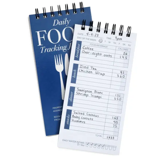 12-Pack Food Journal for Weight Loss Bulk, 4x8 inches Daily Food Log Tracker Diary with Breakfast, Lunch, Dinner, Water, Calorie, and Snack Sections for Men, Women {7}