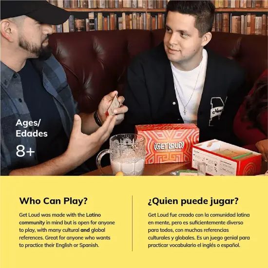Tragos: Get Loud - The Bilingual Guessing Word Game, Celebrates Latino Culture, Act Out & Describe, Party Game, Family-Kids-Adults Age 8+, 2+ Players {5}