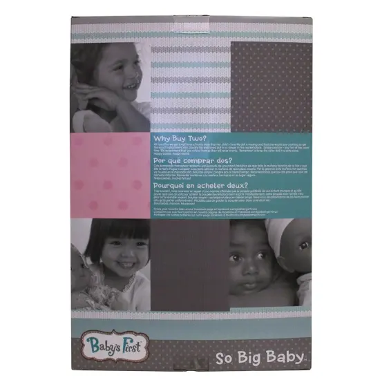 Baby's First: So Big - Striped Pajamas - Pink-Yellow-White, 19" Baby Doll, 3pc Toy Care Accessories, Sleepy Time Eyes, Soft & Cuddly, Toddlers-Kids 2+ {6}