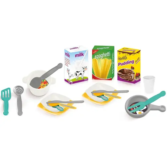 Dolu: XL Kitchen Set - Green-Yellow-Gray - 37pc Toy Cooking Center, Sounds Stove-Oven-Dishwasher Appliance Pretend Play, Dish-Food Accessories, Kid 3+ {6}