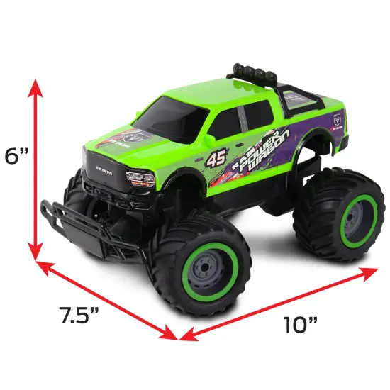 Mean Machines: RTR RC - Ram 2500 Power Wagon - Green - 2.4 Ghz High Performance, Donuts & Wheelies, Turbo Boost, Ready-To-Run Radio Controlled Vehicle {5}